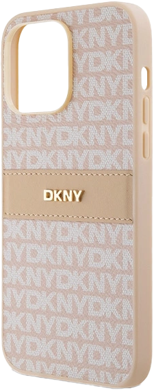 Etui DKNY Leather Mono Stripe & Metal Logo do Apple iPhone 14 Pro Pink (3666339260651) - obraz 6