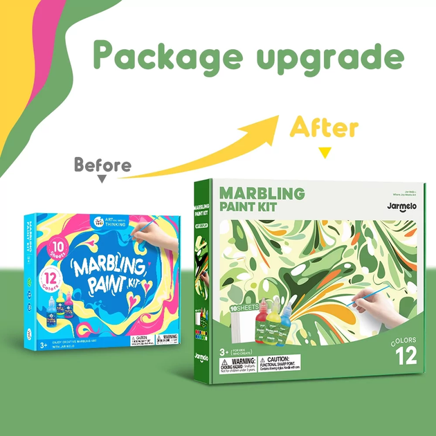 Набір для малювання на воді Jar Melo 12 кольорів Marbling Kit. Набір для марморування , ЕБРУ ( JA92606 ) - зображення 3