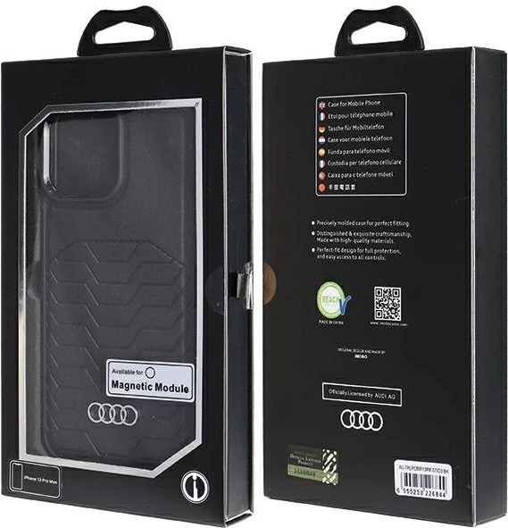 Etui Audi Synthetic Leather MagSafe do Apple iPhone 13 Pro Max Black (AU-TPUPCMIP13PM-GT/D3-BK) - obraz 7