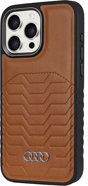 Etui Audi Synthetic Leather MagSafe do Apple iPhone 14 Pro Brown (AU-TPUPCMIP14P-GT/D3-BN) - obraz 2
