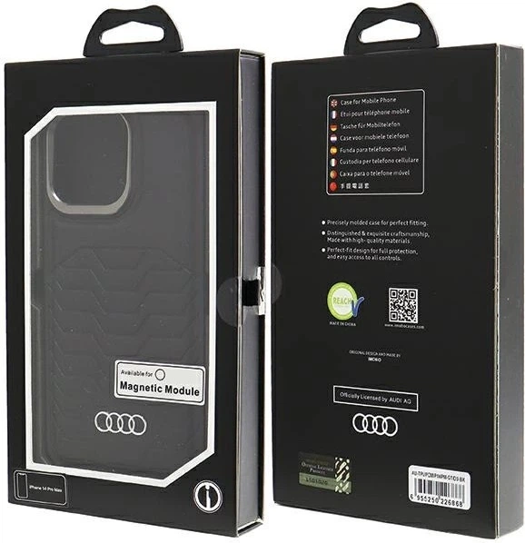 Etui Audi Synthetic Leather MagSafe do Apple iPhone 14 Pro Max Black (AU-TPUPCMIP14PM-GT/D3-BK) - obraz 7