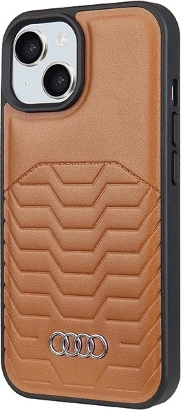 Etui Audi Synthetic Leather MagSafe do Apple iPhone 15/14/13 Brown (AU-TPUPCMIP15-GT/D3-BN) - obraz 2