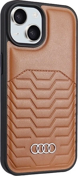 Etui Audi Synthetic Leather MagSafe do Apple iPhone 15/14/13 Brown (AU-TPUPCMIP15-GT/D3-BN) - obraz 3