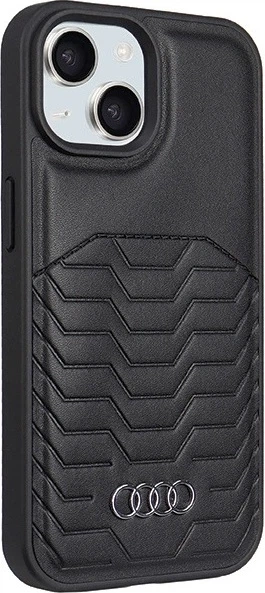 Панель Audi Synthetic Leather MagSafe для Apple iPhone 15/14/13 Black (AU-TPUPCMIP15-GT/D3-BK) - зображення 3