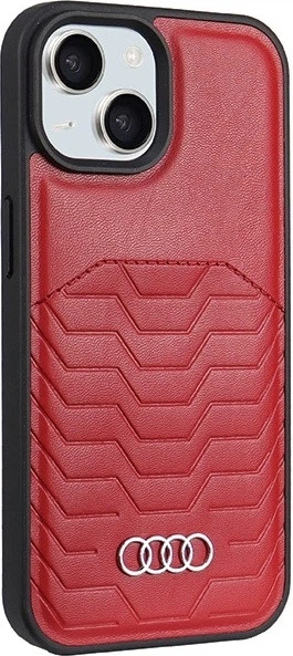 Панель Audi Synthetic Leather MagSafe для Apple iPhone 15/14/13 Red (AU-TPUPCMIP15-GT/D3-RD) - зображення 3