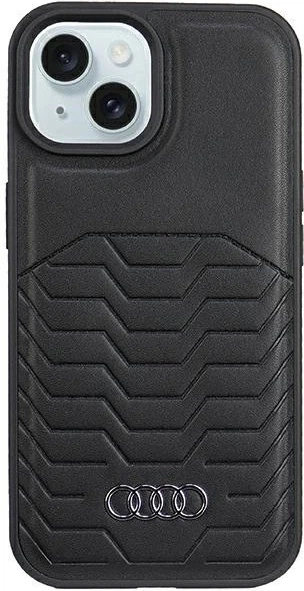 Etui Audi Synthetic Leather MagSafe do Apple iPhone 15 Plus/14 Plus Black (AU-TPUPCMIP15M-GT/D3-BK) - obraz 1