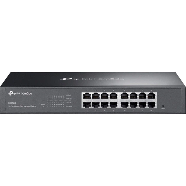 Коммутатор управляемый 16-портовый TP-Link Omada ES216G 32 Gbps Black - Фото 2 Коммутатор управляемый 16-портовый TP-Link Omada ES216G 32 Gbps Black - изображение 2