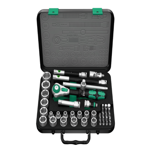 Набор инструментов Wera 8100 SB 2 Zyklop Speed 3/8" 43 предмета (05003594001) - Фото 2 Набор инструментов Wera 8100 SB 2 Zyklop Speed 3/8" 43 предмета (05003594001) - изображение 2
