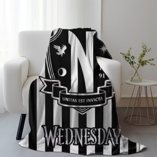 Флисовый плед черно-белый Wednesday 8940 B&W 110 × 150 см - изображение 2