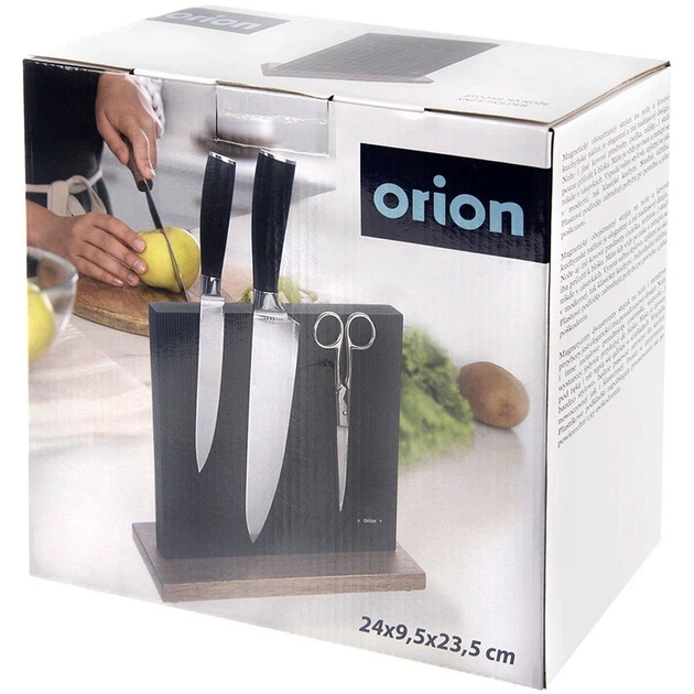 Stojak na noże Orion BLACK magnetyczny dwustronny 24 x 24 cm (8592381190743) - obraz 5