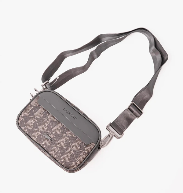 Чоловіча Сумка-Месенджер Cross Body Lacoste Monogram Сірий - зображення 2