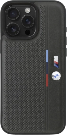 Etui plecki BMW M Perforated Tricolor Detail Line do Apple iPhone 16 Pro Black (BMHCP16L23PUPVA) - obraz 3