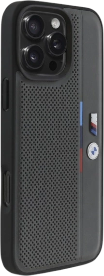 Etui plecki BMW M Perforated Tricolor Detail Line do Apple iPhone 16 Pro Black (BMHCP16L23PUPVA) - obraz 4
