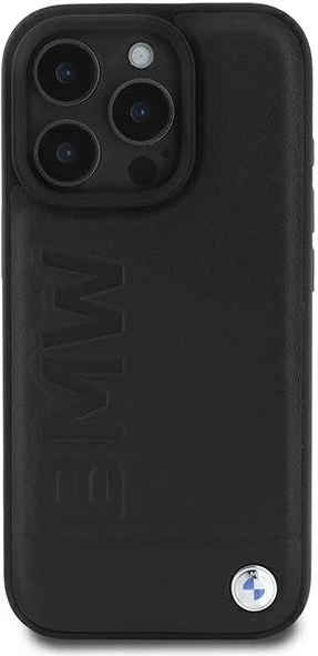 Etui plecki BMW Leather Hot Stamp do Apple iPhone 16 Pro Black (BMHCP16LSLLBK) - obraz 2