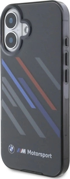 Etui plecki BMW Motosport IML Random Stripes do Apple iPhone 16 Plus Black (BMHCP16M23HTRAK) - obraz 2