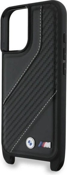 Etui plecki BMW M Edition Carbon Stripe & Strap do Apple iPhone 16 Plus Black (BMHCP16M23PSCCK) - obraz 5