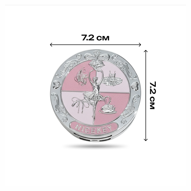 Пудра для лица Nicekey, компактная фиксирующая водостойкая, с зеркалом, 02 Pinky - изображение 4