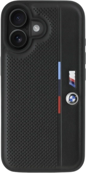 Etui plecki BMW M Perforated Tricolor Detail Line do Apple iPhone 16 Black (BMHCP16S23PUPVK) - obraz 3