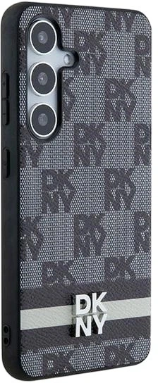 Панель DKNY Leather Checkered Mono Pattern & Printed Stripes для Samsung Galaxy S24 Black (3666339276836) - зображення 5