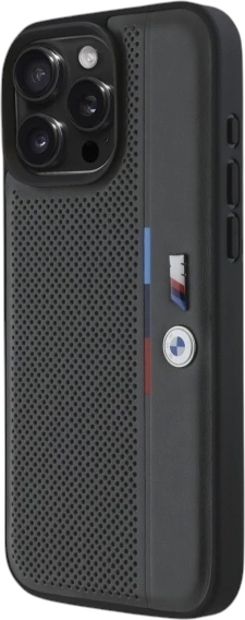 Etui plecki BMW M Perforated Tricolor Detail Line do Apple iPhone 16 Pro Max Dark Gray (BMHCP16X23PUPVA) - obraz 2