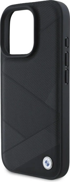Etui plecki BMW Sign Leather Crossing Lines Pattern do Apple iPhone 16 Pro Max Black (BMHCP16X23RCGPK) - obraz 6