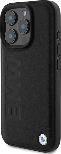 Etui plecki BMW Leather Hot Stamp do Apple iPhone 16 Pro Max Black (BMHCP16XSLLBK) - obraz 2