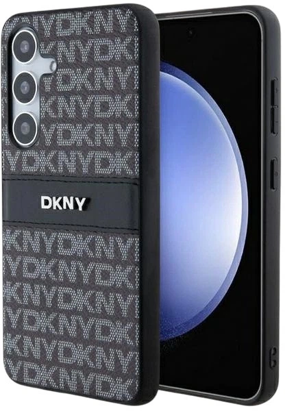 Etui DKNY Leather Mono Stripe & Metal Logo do Samsung Galaxy S24 Black (3666339287474) - obraz 1