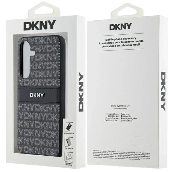 Etui DKNY Leather Mono Stripe & Metal Logo do Samsung Galaxy S24 Black (3666339287474) - obraz 8