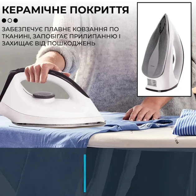 Утюг с керамической подошвой 1200 Вт Белый Sokany SK-119 - изображение 6