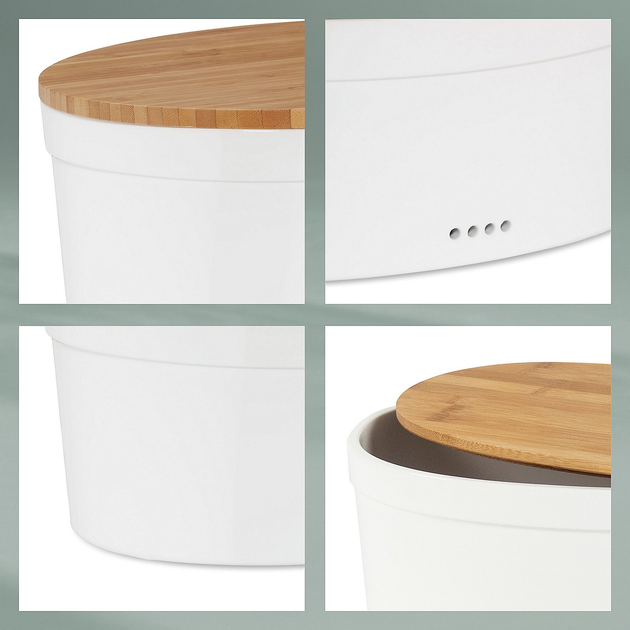 Chlebnik Kela Salena Biały 36.5 x 23.5 x 14 cm (12060) - obraz 5