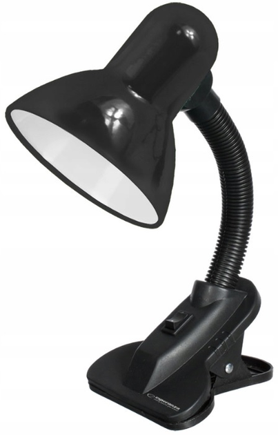 Lampa biurkowa Esperanza E27 PROCYON z klipsem Czarna (5901299943632) - obraz 1