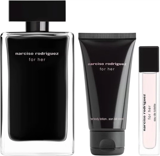 Zestaw prezentowy damski Narciso Rodriguez For Her Woda toaletowa 100 ml + Lotion do ciała 50 ml + Woda toaletowa 10 ml (3423222133672) - obraz 2