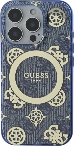 Etui Guess IML Peony On 4G Background MagSafe do Apple iPhone 16 Pro Blue (GUHMP16LH4PYEEB) - obraz 2