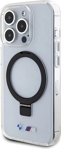Etui plecki BMW Ring Stand M Collection MagSafe do Apple iPhone 15 Pro Transparent (BMHMP15LURST) - obraz 2