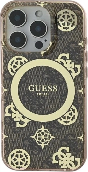 Панель Guess IML Peony On 4G Background MagSafe для Apple iPhone 16 Pro Brown (GUHMP16LH4PYEEW) - зображення 2