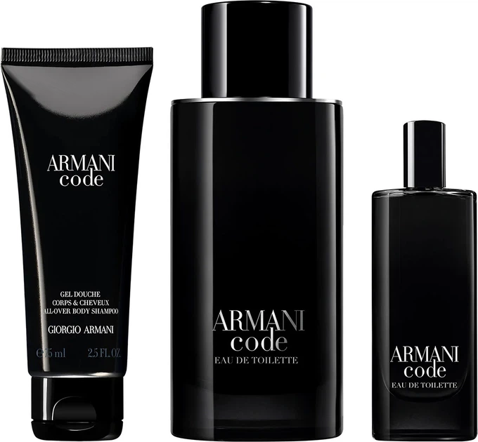 Набір для чоловіків Giorgio Armani Code Pour Homme Туалетна вода 125 мл + Мініатюра Туалетна вода 15 мл + Гель для душу 75 мл (3614274692501) - зображення 2