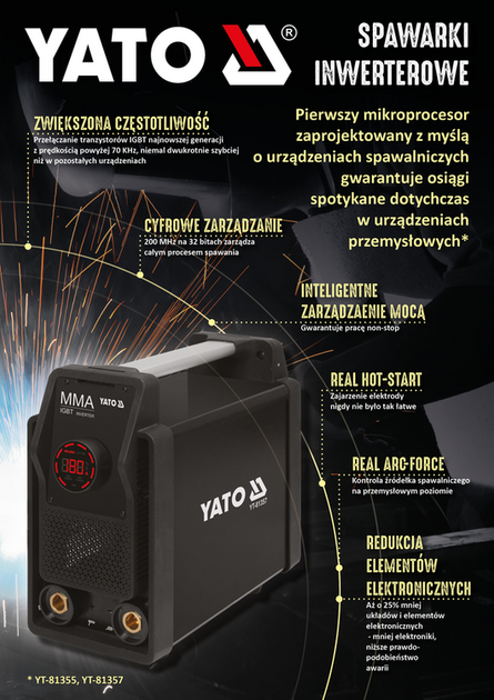 Зварювальний інверторний апарат YATO MMA 140A (YT-81355) - зображення 12