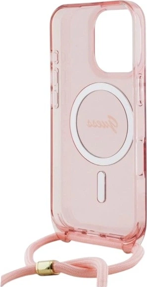 Панель Guess Crossbody Cord Script MagSafe для Apple iPhone 16 Pro Pink (GUHMP16LHCTSGNSP) - зображення 6