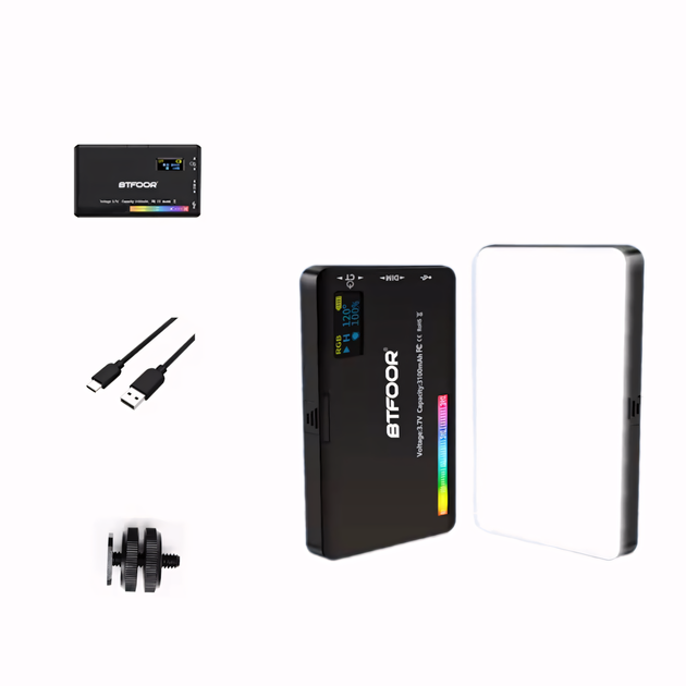 Бездротове накамерне відеосвітло W140RGB з башмаком Акумуляторна LED лампа 8Вт CRI95+ 3100 мАг 20 RGB-режимів для фото і відео - зображення 3