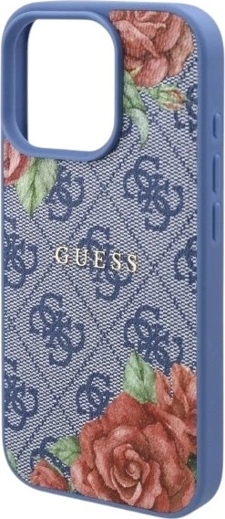Etui Guess 4G Flowers Print MagSafe do Apple iPhone 16 Pro Blue (GUHMP16LP4ROPEMCB) - obraz 6