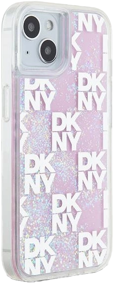 Etui DKNY Liquid Glitter Multilogo do Apple iPhone 13/14/15 Pink (3666339271176) - obraz 4