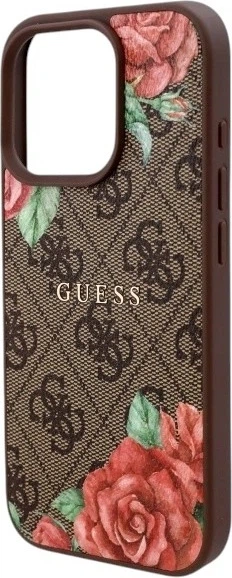 Etui Guess 4G Flowers Print MagSafe do Apple iPhone 16 Pro Brown (GUHMP16LP4ROPEMCW) - obraz 6