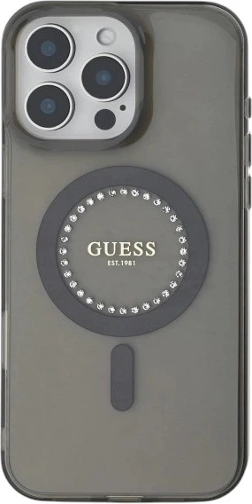 Etui Guess IML Rhinestones MagSafe do Apple iPhone 16 Pro Black (GUHMP16LPFTDTEK) - obraz 2