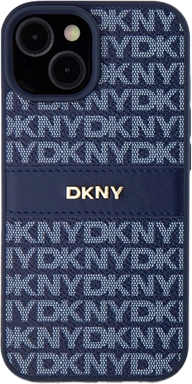 Etui DKNY Leather Mono Stripe & Metal Logo do Apple iPhone 13/14/15 Blue (3666339260811) - obraz 3