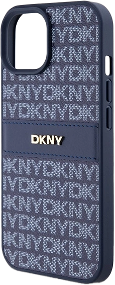 Etui DKNY Leather Mono Stripe & Metal Logo do Apple iPhone 13/14/15 Blue (3666339260811) - obraz 6