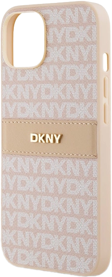 Etui DKNY Leather Mono Stripe & Metal Logo do Apple iPhone 13/14/15 Pink (3666339260675) - obraz 6