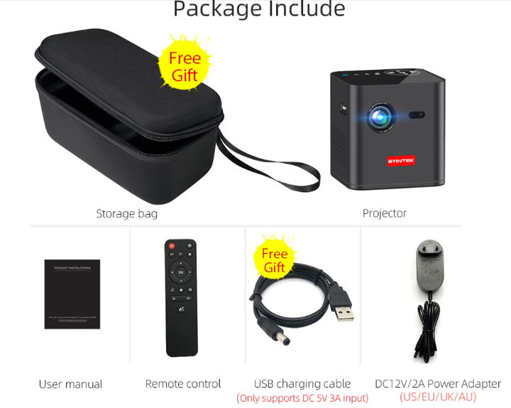Мини проектор BYINTEK Р19 P20 DLP-Link 3D на Android 9 батарея 7800 мАч для смартфона карманный проектор - Фото 5 Мини проектор BYINTEK Р19 P20 DLP-Link 3D на Android 9 батарея 7800 мАч для смартфона карманный проектор - изображение 5