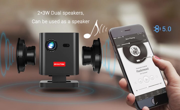Мини проектор BYINTEK Р19 P20 DLP-Link 3D на Android 9 батарея 7800 мАч для смартфона карманный проектор - Фото 8 Мини проектор BYINTEK Р19 P20 DLP-Link 3D на Android 9 батарея 7800 мАч для смартфона карманный проектор - изображение 8