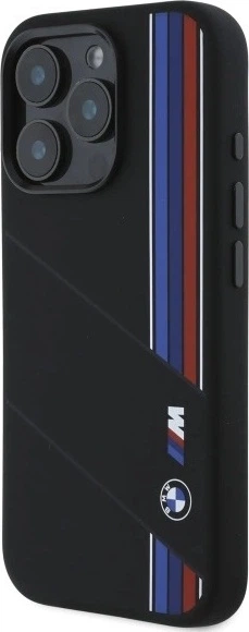 Панель BMW Silicone Cut Tricolor Lines MagSafe для Apple iPhone 16 Pro Black (BMHMP16L23SCUK) - зображення 2