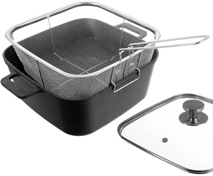 Набір посуду для приготування їжі Orion Grande Сковорода-гриль + Кошик + Каструля з кришкою 4.5 л (8592381206543) - зображення 2